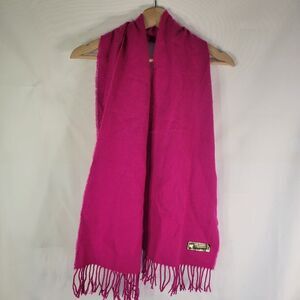 Cerise Pink Cashmere Wool Scarf